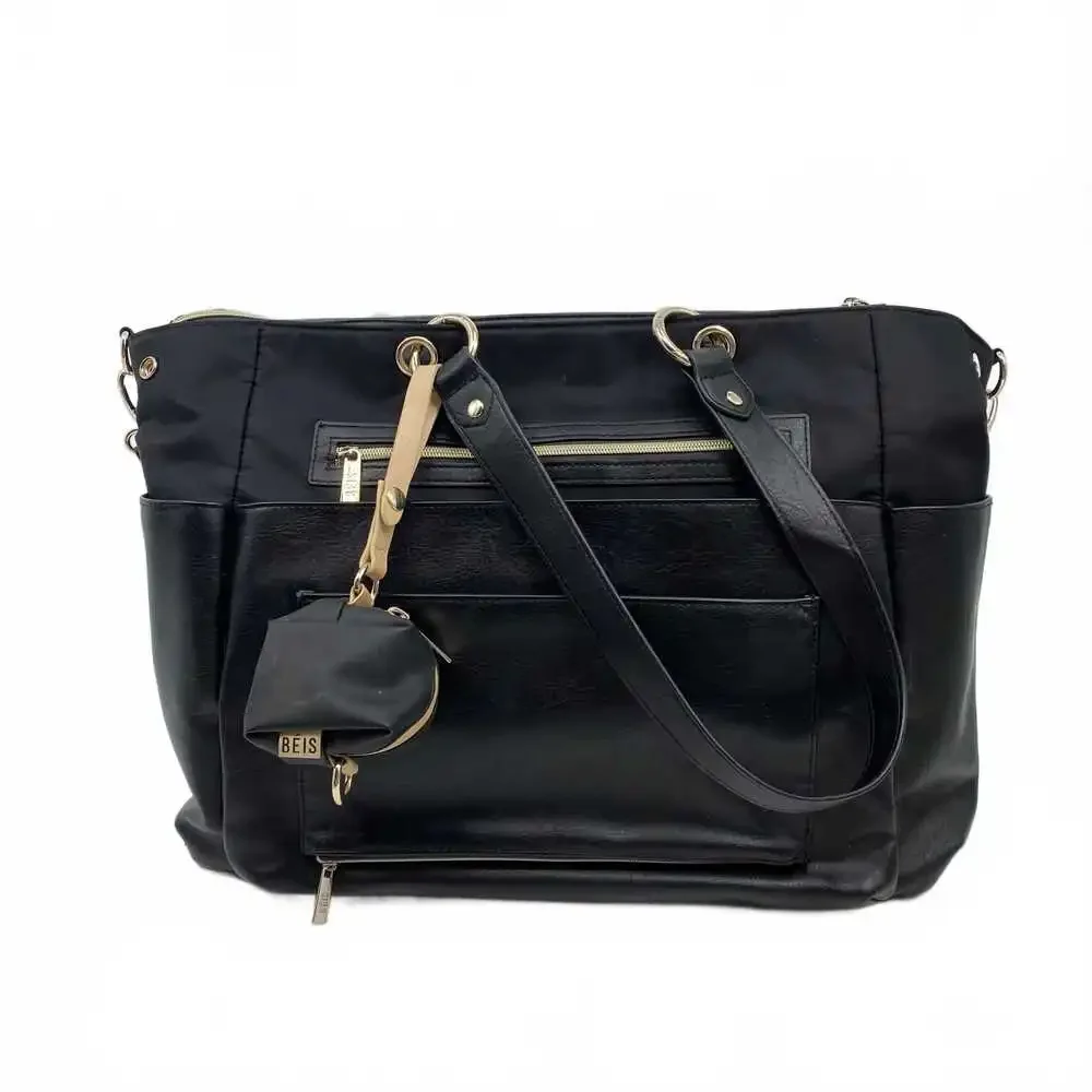 BEIS Black Faux Leather Tote | Women’s OS | Classic Baby Bag